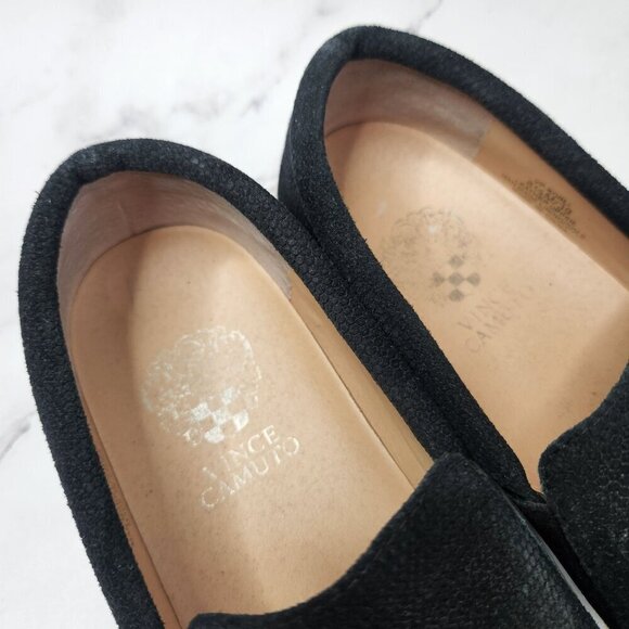 Vince Camuto VP-Korli Black Suede Leather Platform Flats Shoes Women's 8.5 (39) - Picture 7 of 10